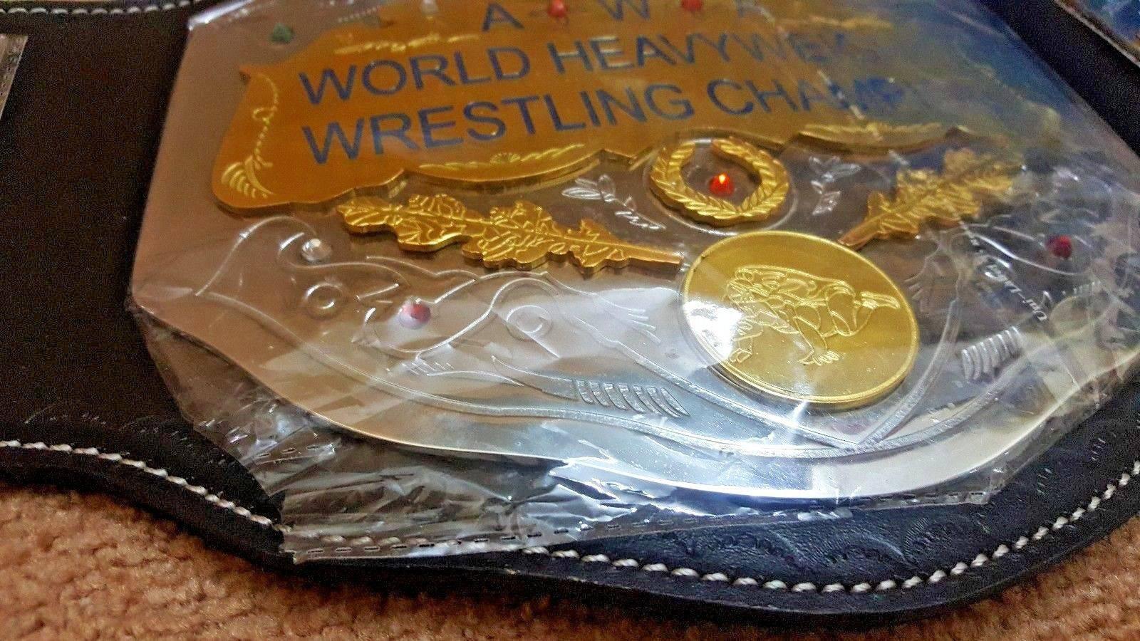 AWA WORLD TAG TEAM BRASS METAL Championship Belt - Image 3