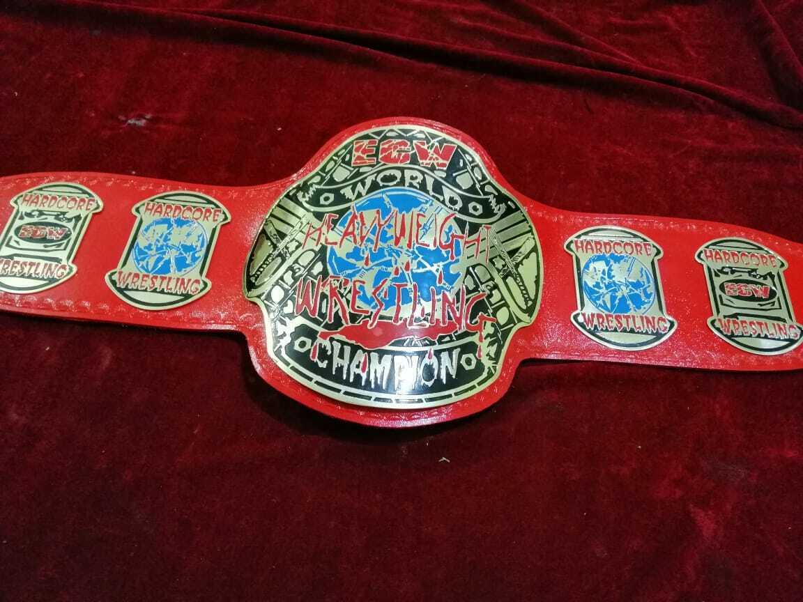 ECW WORLD HEAVYWEIGHT RED Brass Championship Belt - Image 3