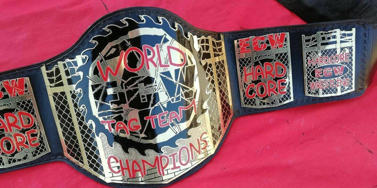ECW WORLD TAG TEAM Brass Championship Belt - Image 2