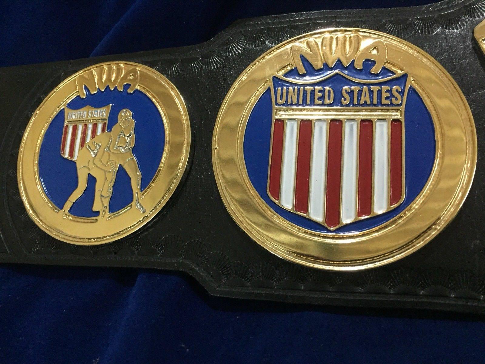 NWA UNITED STATES HEAVYWEIGHT 24K GOLD Zinc Championship Belt - Image 12