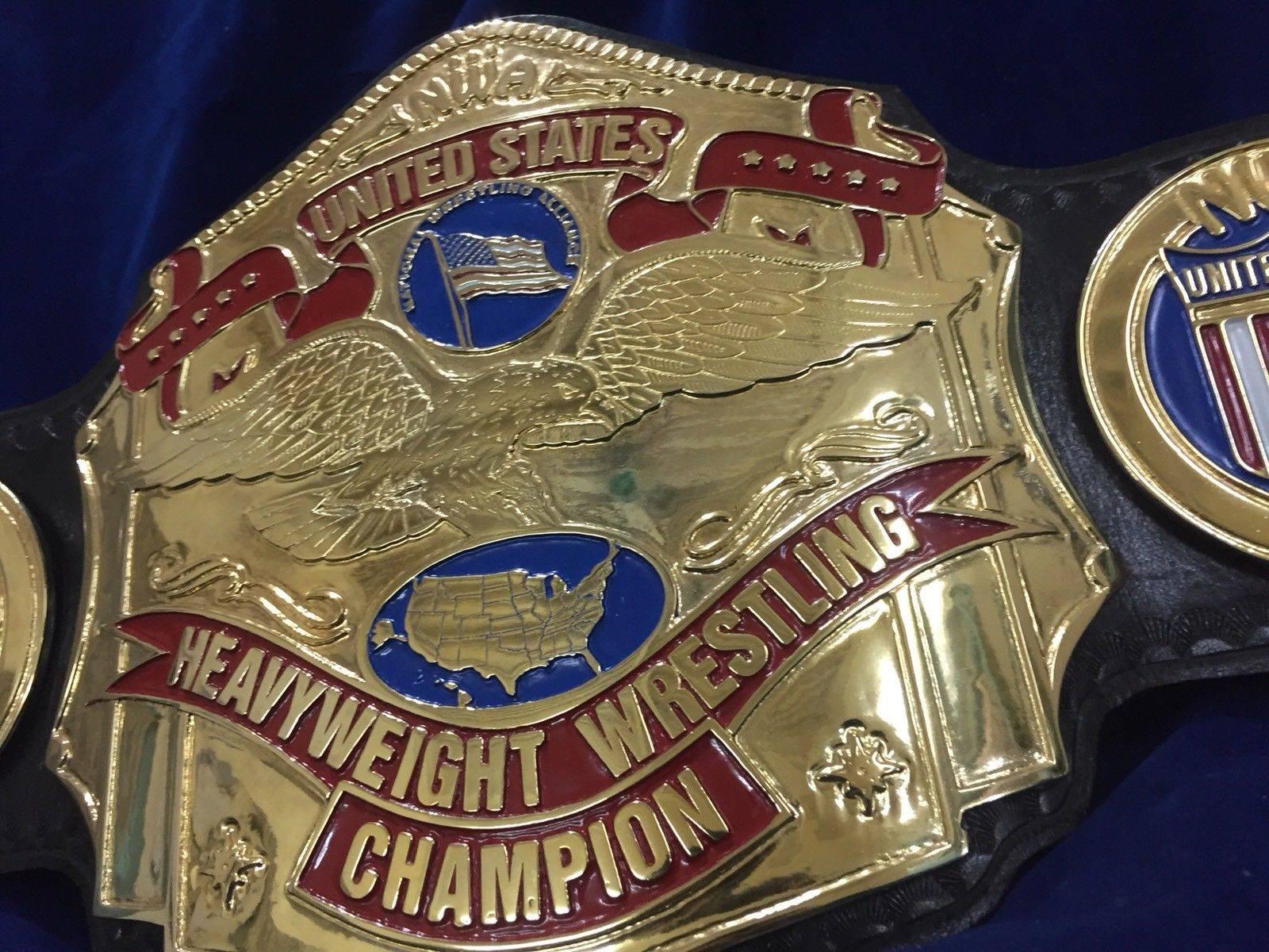 NWA UNITED STATES HEAVYWEIGHT 24K GOLD Zinc Championship Belt - Image 4