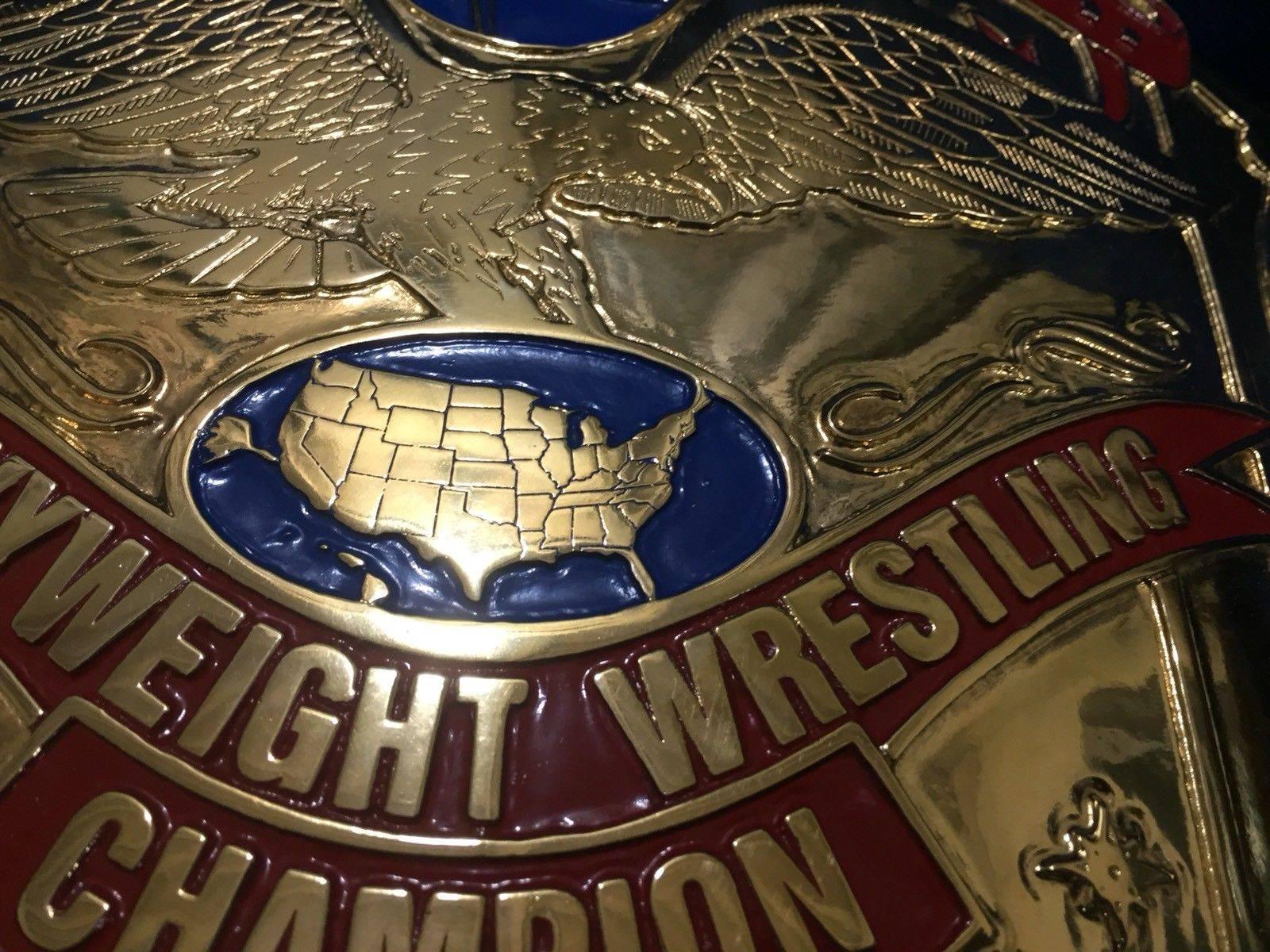 NWA UNITED STATES HEAVYWEIGHT 24K GOLD Zinc Championship Belt - Image 5