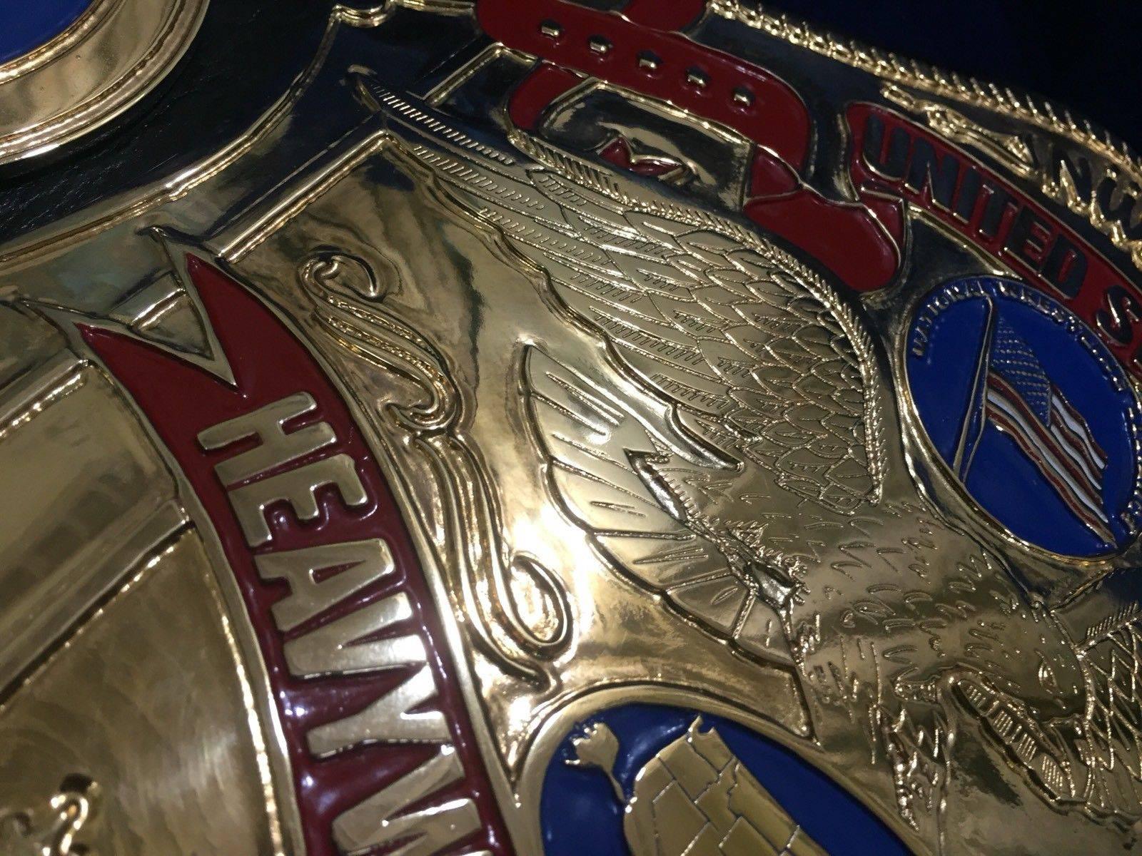 NWA UNITED STATES HEAVYWEIGHT 24K GOLD Zinc Championship Belt - Image 6