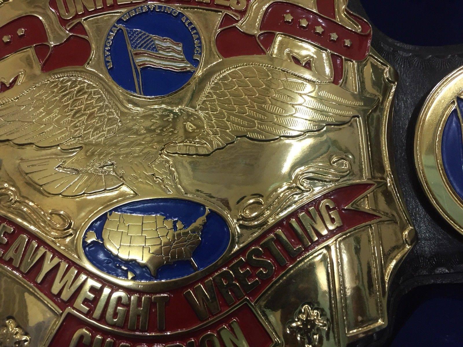 NWA UNITED STATES HEAVYWEIGHT 24K GOLD Zinc Championship Belt - Image 8