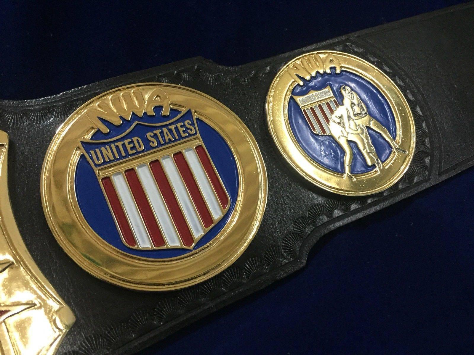 NWA UNITED STATES HEAVYWEIGHT 24K GOLD Zinc Championship Belt - Image 9