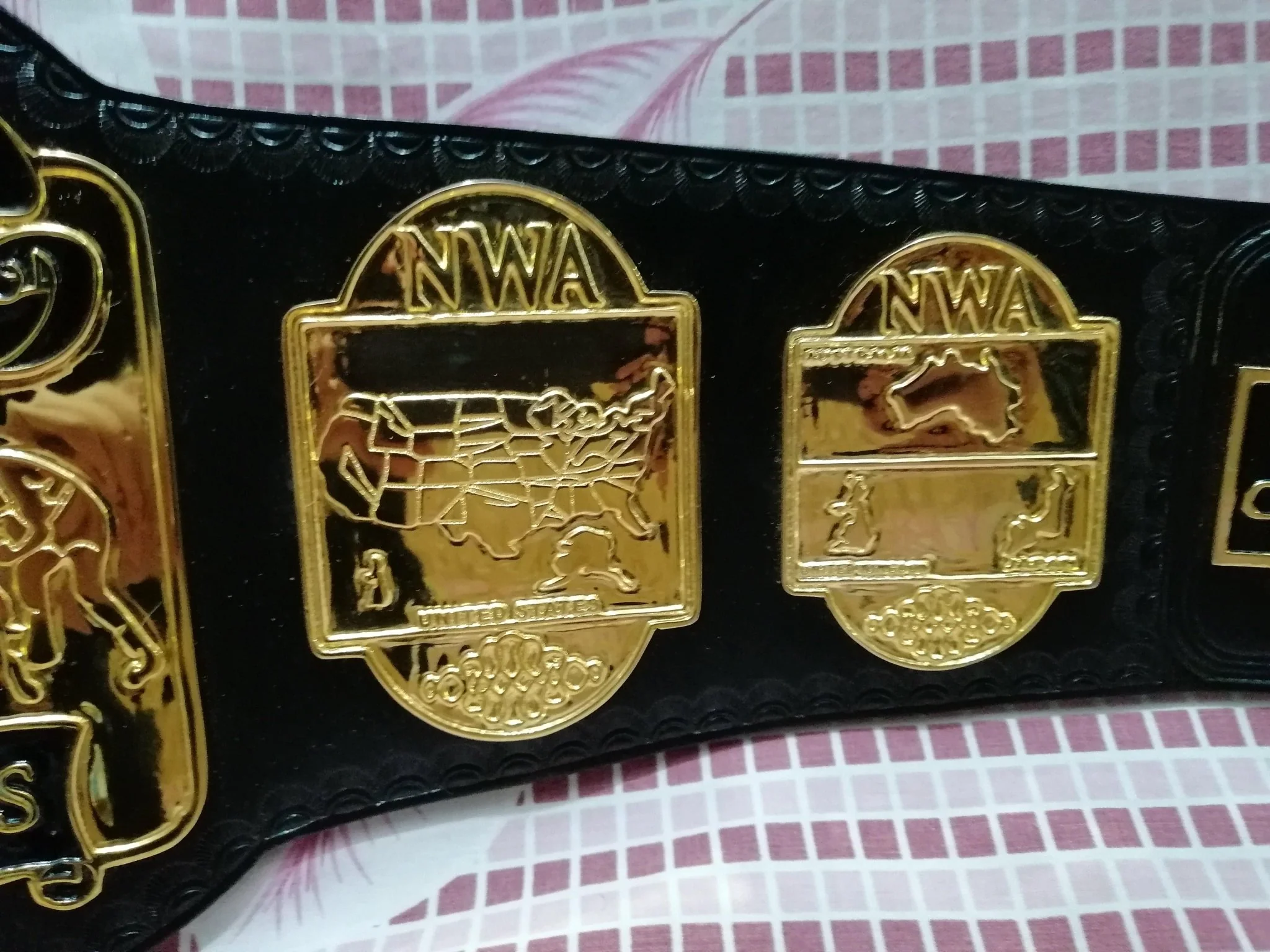 NWA WORLD TAG TEAM 24K GOLD Zinc Wrestling Championship Belt - Image 11