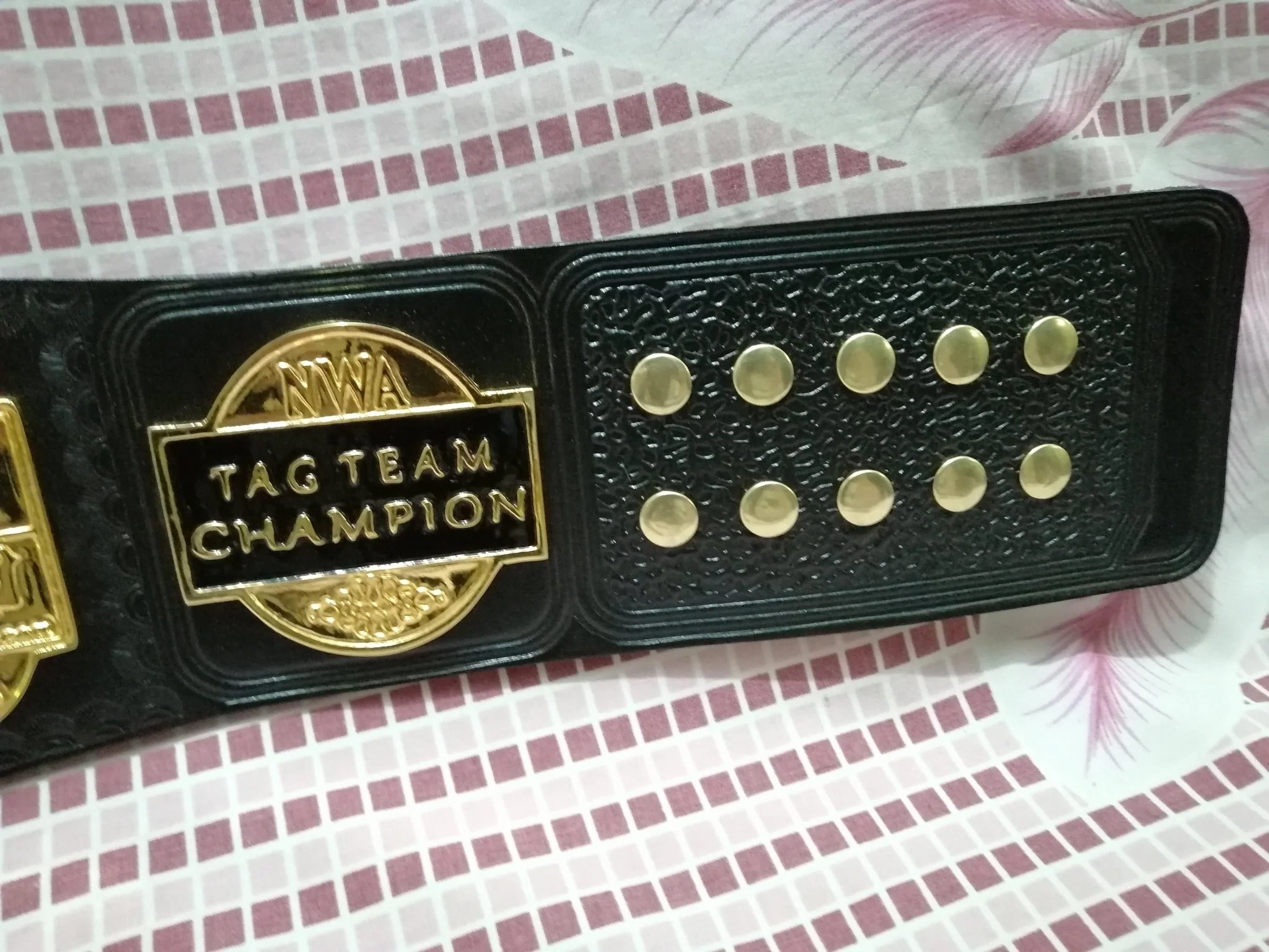 NWA WORLD TAG TEAM 24K GOLD Zinc Wrestling Championship Belt - Image 13