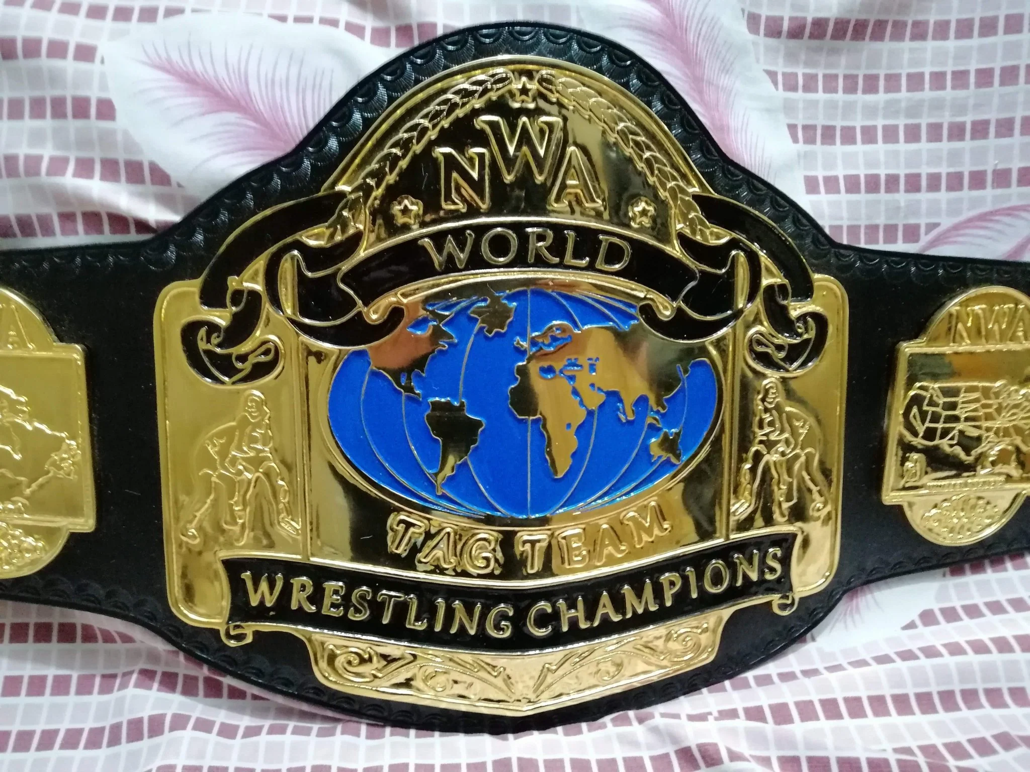 NWA WORLD TAG TEAM 24K GOLD Zinc Wrestling Championship Belt - Image 14