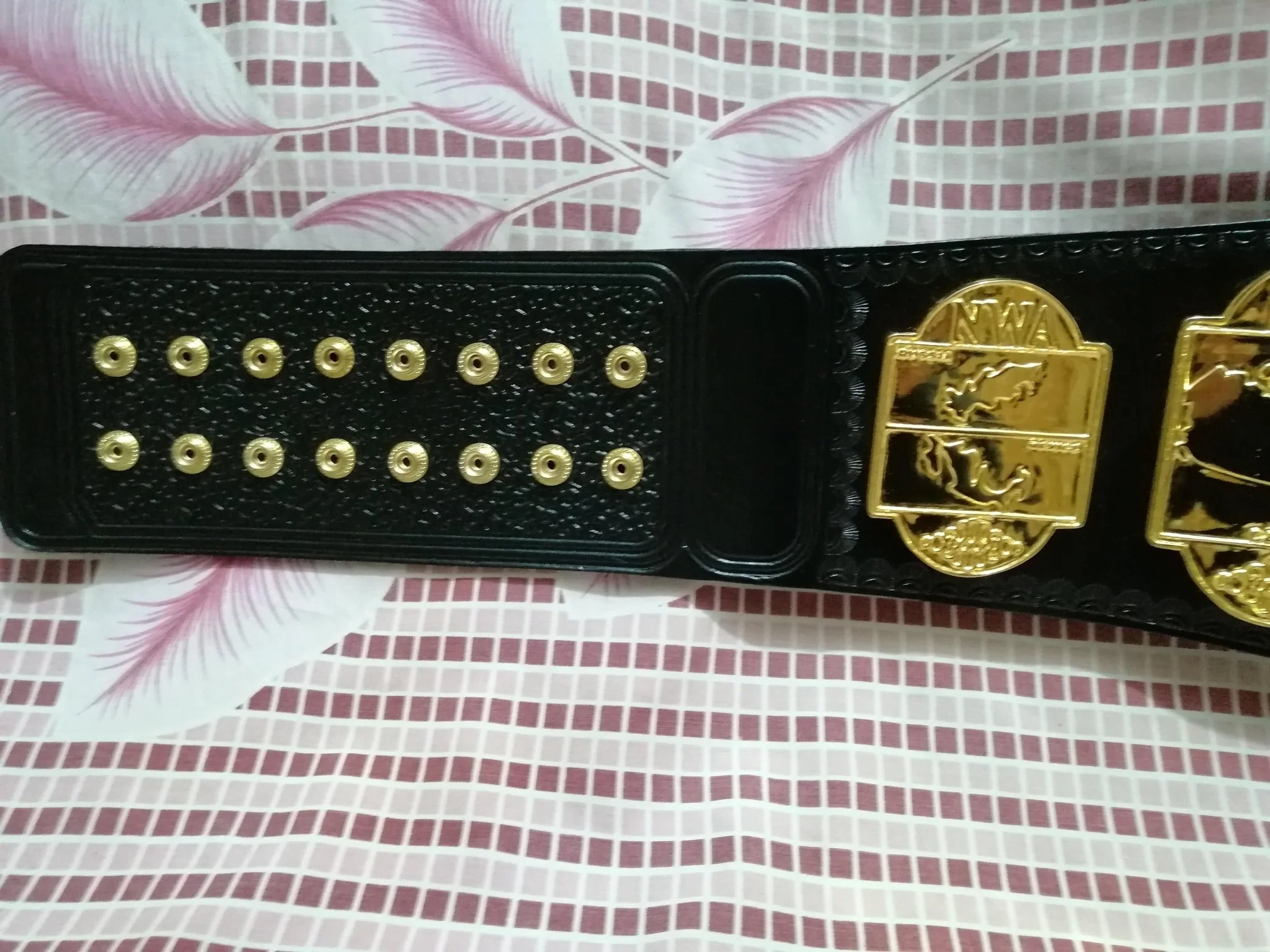 NWA WORLD TAG TEAM 24K GOLD Zinc Wrestling Championship Belt - Image 4