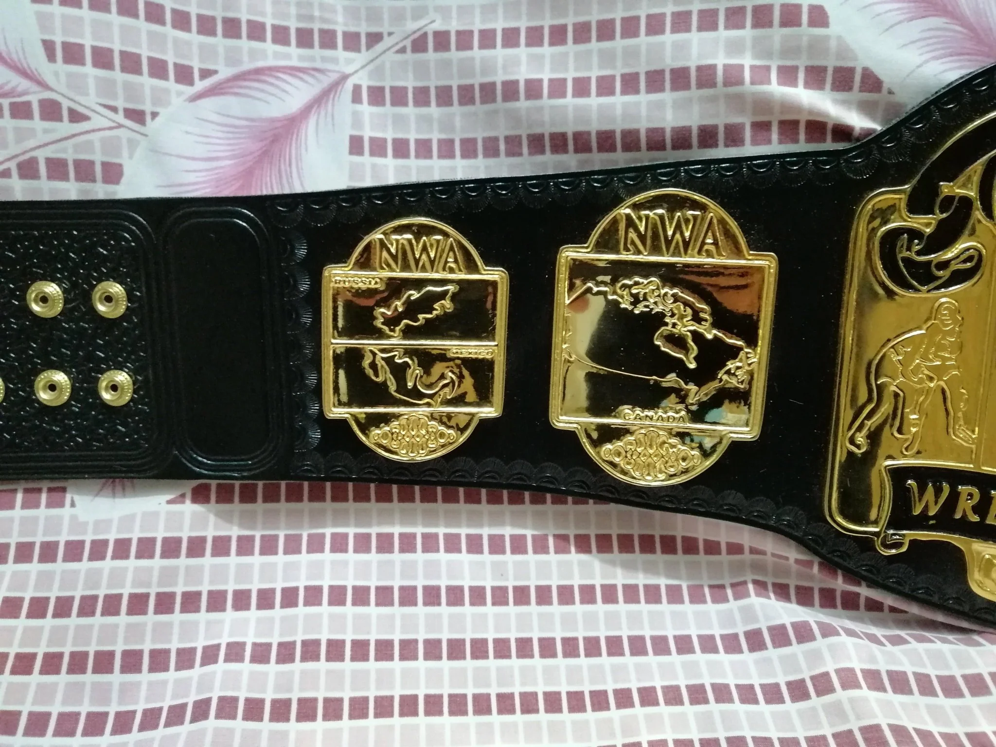 NWA WORLD TAG TEAM 24K GOLD Zinc Wrestling Championship Belt - Image 5