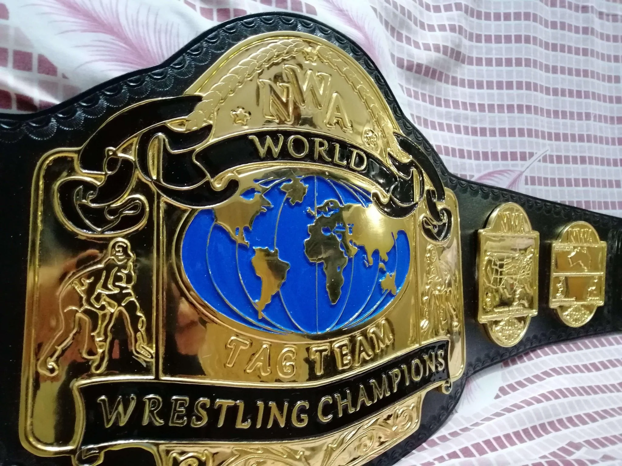 NWA WORLD TAG TEAM 24K GOLD Zinc Wrestling Championship Belt - Image 8