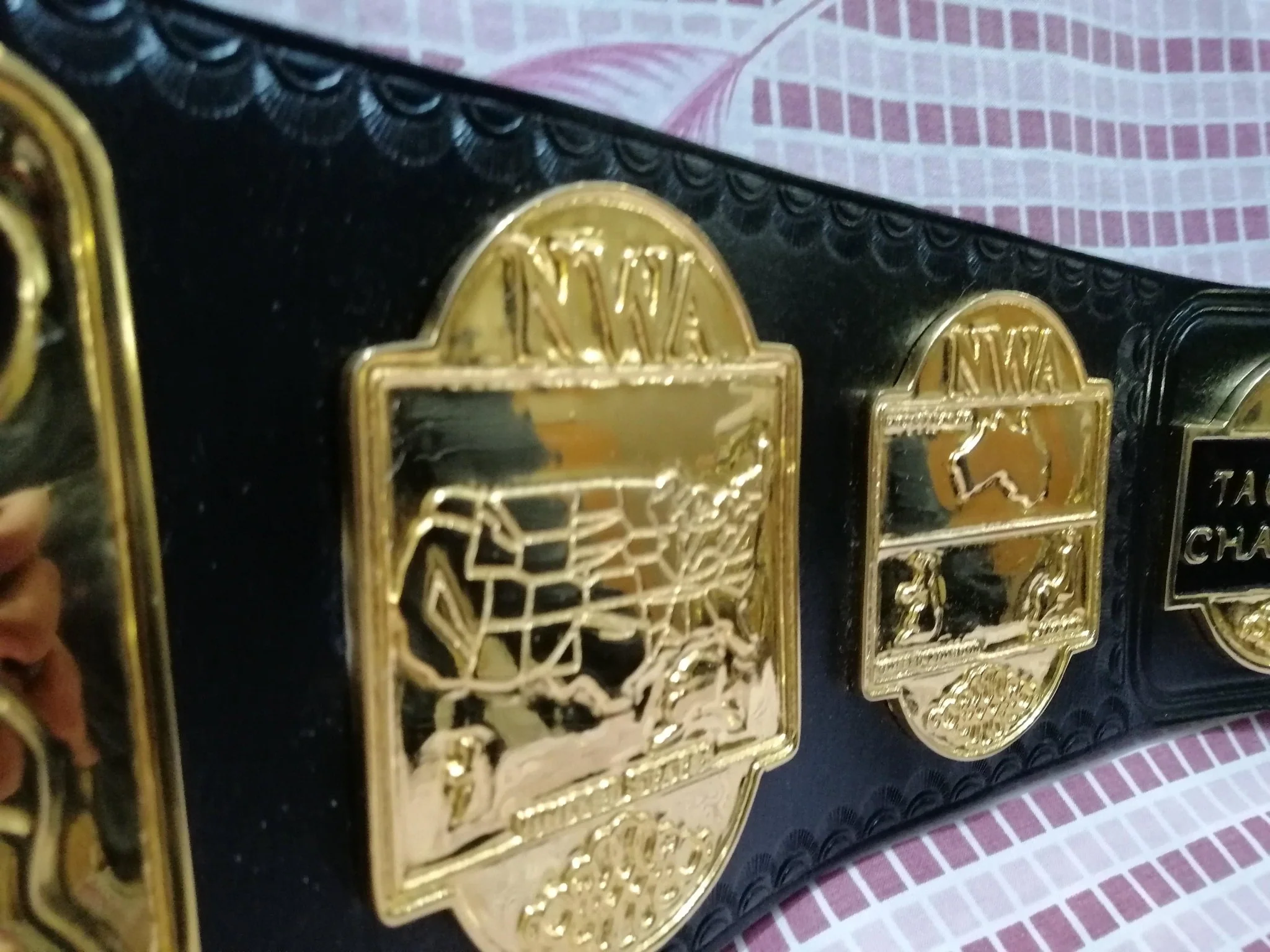 NWA WORLD TAG TEAM 24K GOLD Zinc Wrestling Championship Belt - Image 9
