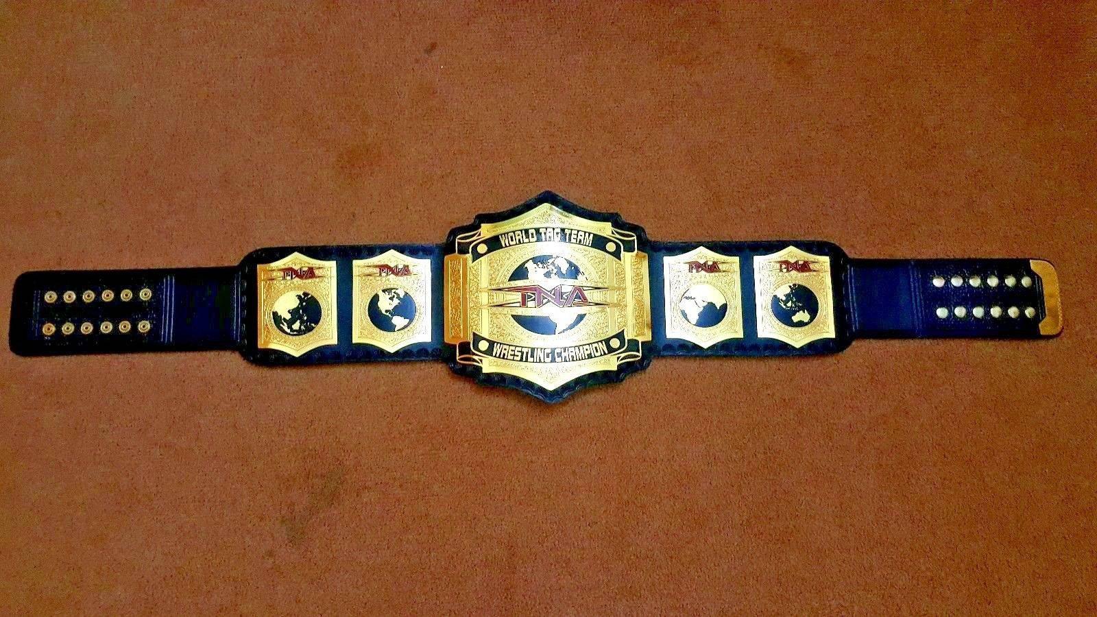 TNA WORLD TAG TEAM Brass Championship Belt - Image 3