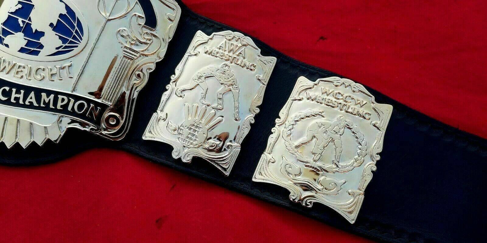 USWA UNIFIED HEAVYWEIGHT 24K GOLD Zinc Championship Belt - Image 3