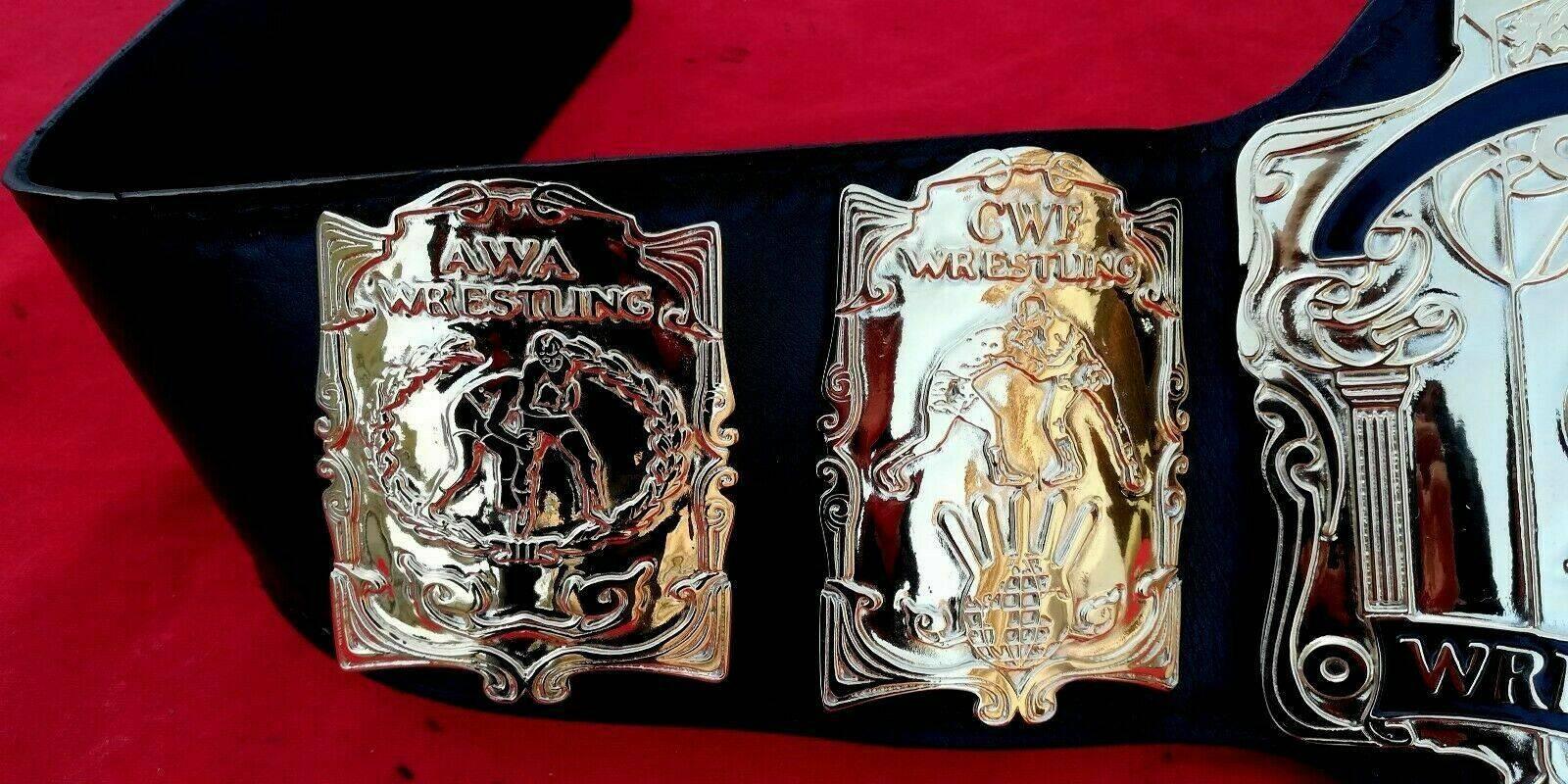 USWA UNIFIED HEAVYWEIGHT 24K GOLD Zinc Championship Belt - Image 4