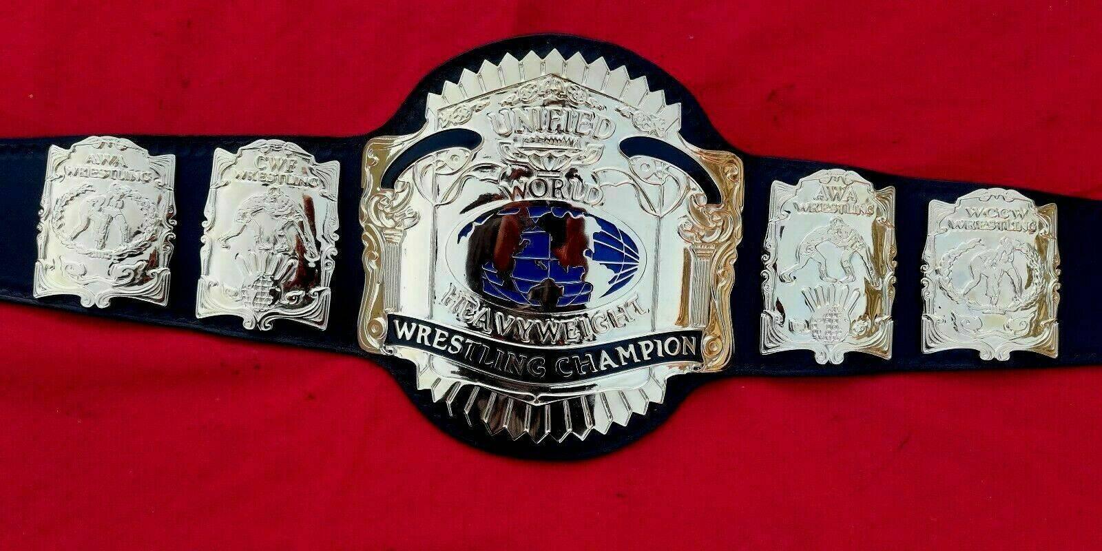 USWA UNIFIED HEAVYWEIGHT 24K GOLD Zinc Championship Belt - Image 5