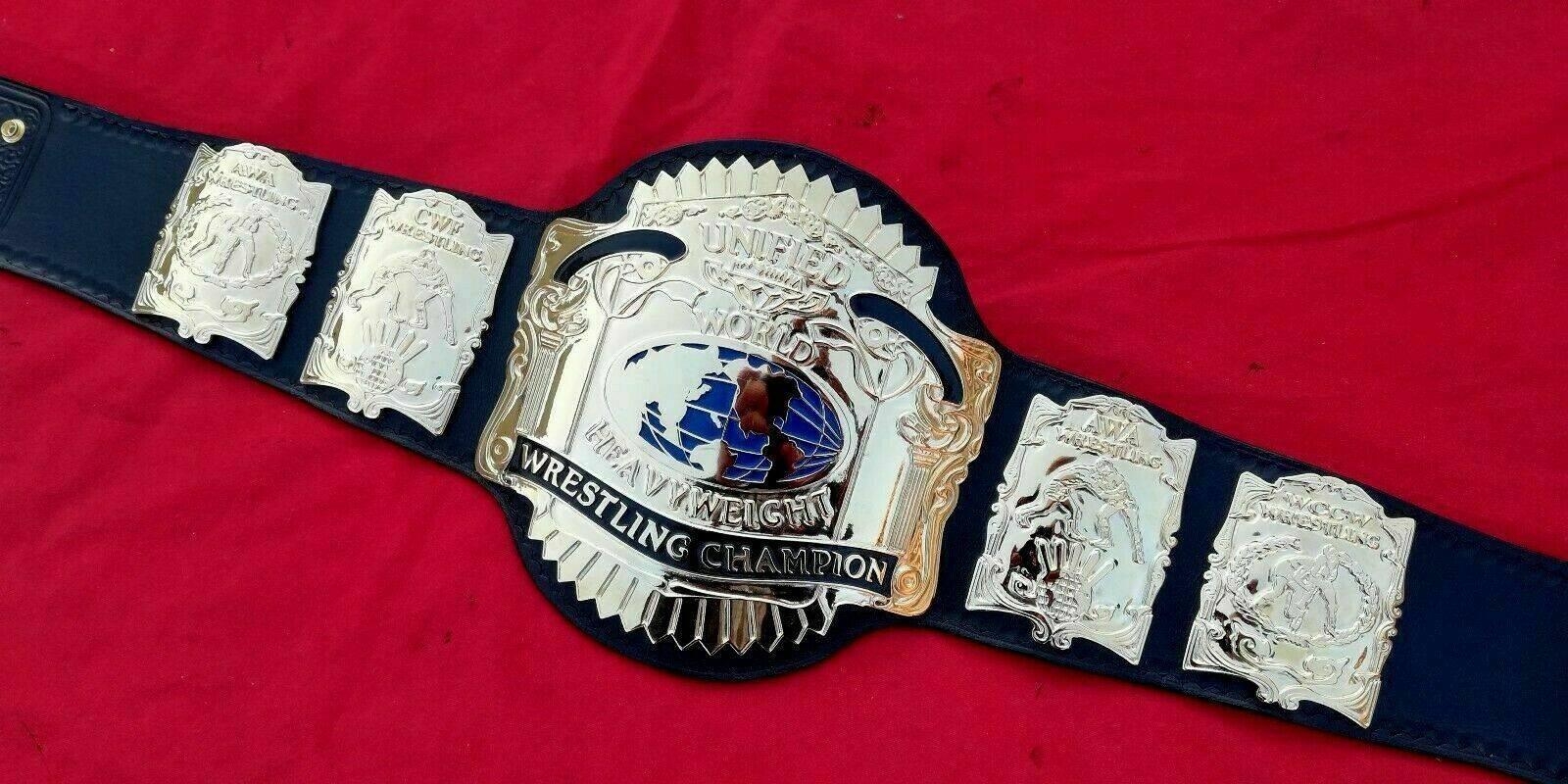 USWA UNIFIED HEAVYWEIGHT 24K GOLD Zinc Championship Belt - Image 7