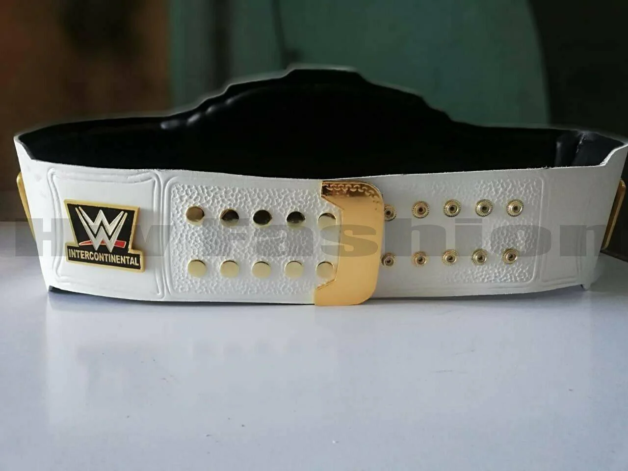 WWE INTERCONTINENTAL WHITE SCRATCH LOGO Brass Championship Belt - Image 4