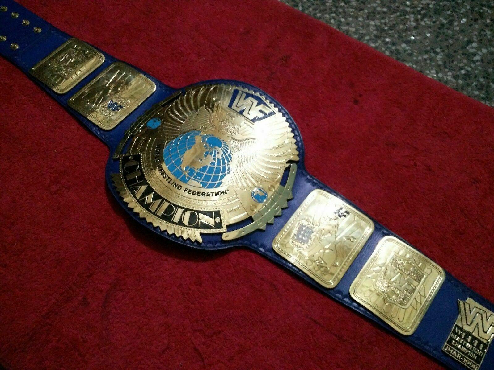 WWF BIG EAGLE ATTITUDE ERA BLOCK LOGO Zinc Championship Title Belt - Image 3
