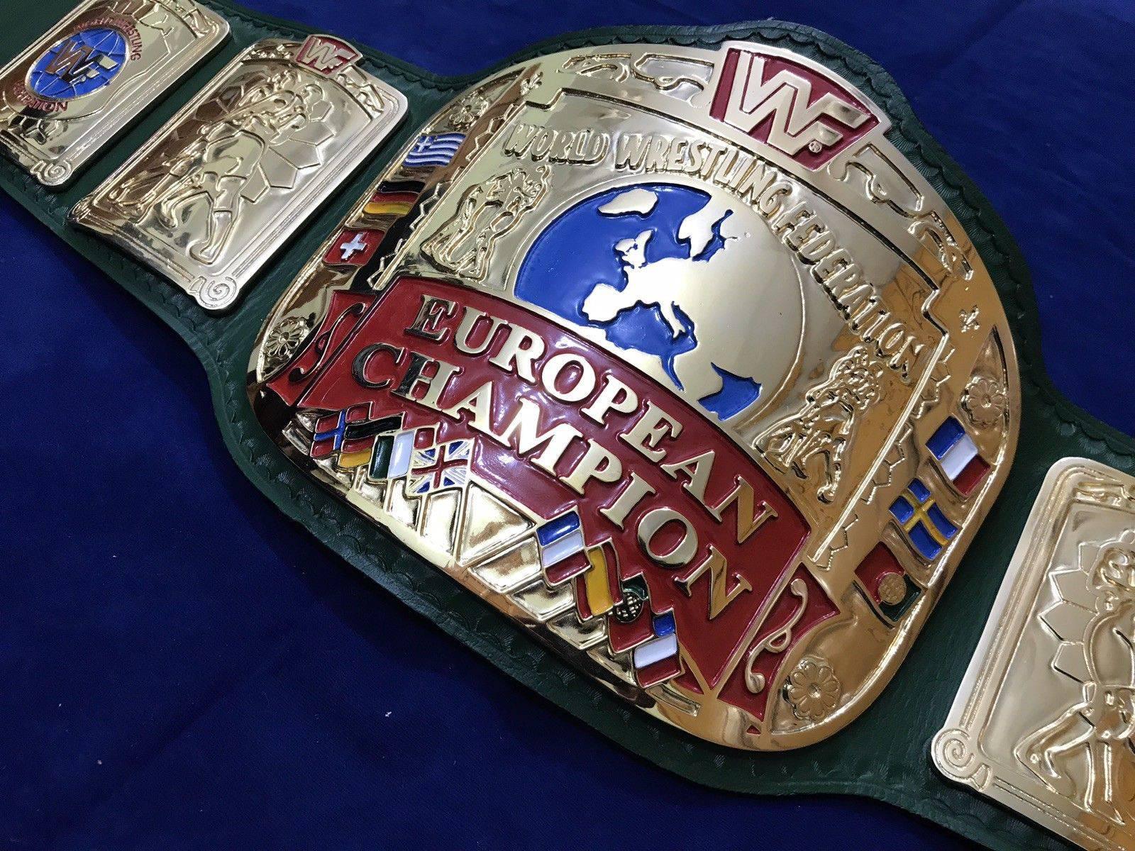WWF EUROPEAN BLOCK LOGO 24K GOLD CHAMPIONSHIP TITLE BELT - Image 3