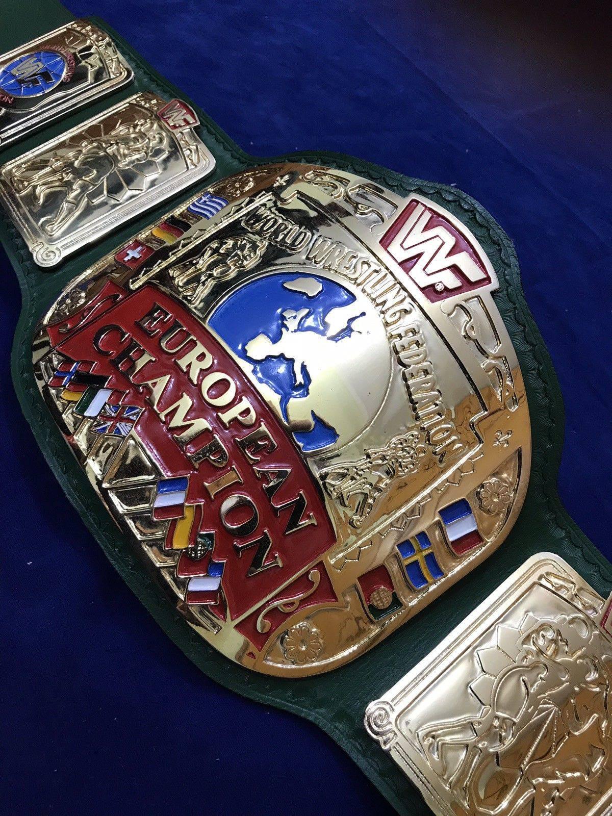 WWF EUROPEAN BLOCK LOGO 24K GOLD CHAMPIONSHIP TITLE BELT - Image 6