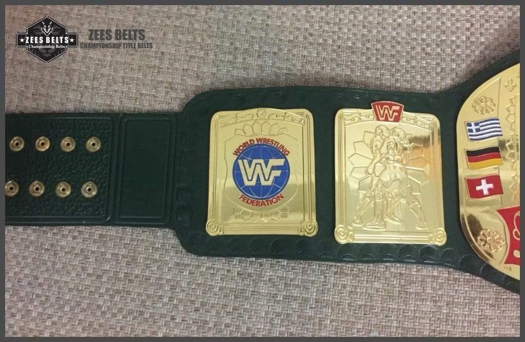 WWF EUROPEAN BLOCK LOGO Brass Championship Title Belt - Image 2