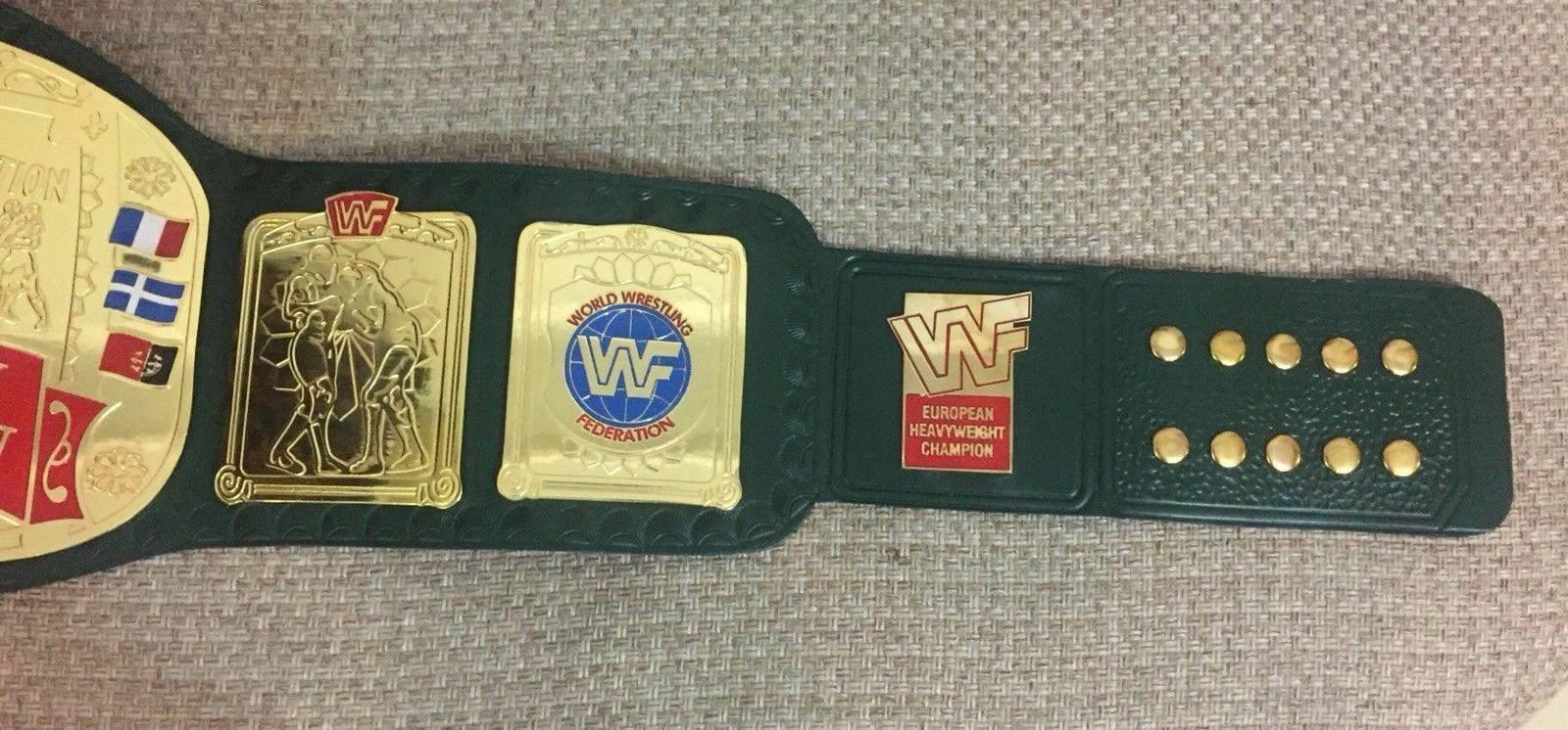 WWF EUROPEAN BLOCK LOGO Brass Championship Title Belt - Image 3