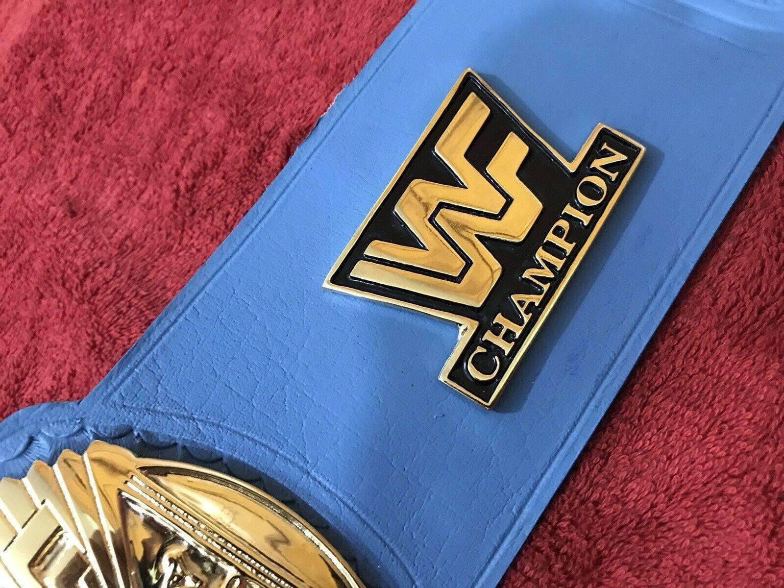 WWF WINGED EAGLE BLUE 24K GOLD Zinc Championship Belt - Image 10