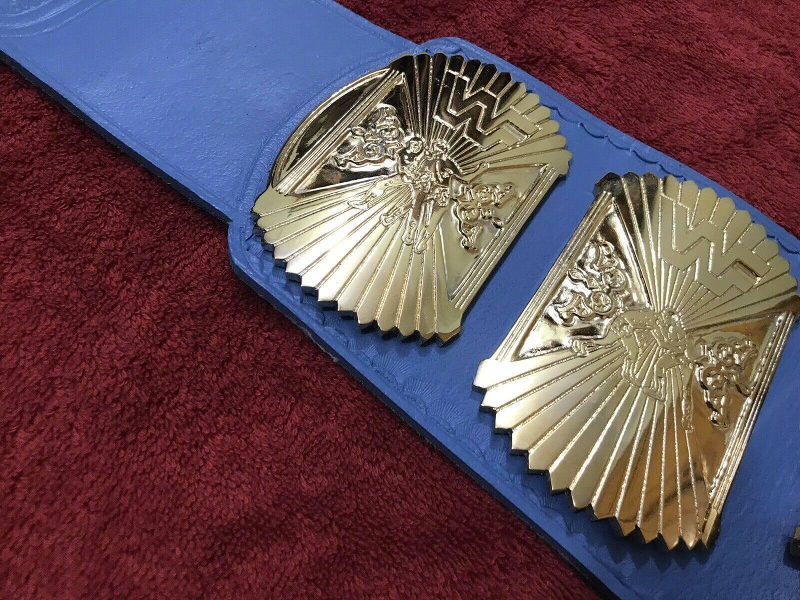 WWF WINGED EAGLE BLUE 24K GOLD Zinc Championship Belt - Image 11