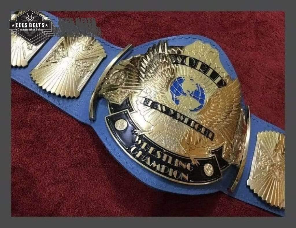 WWF WINGED EAGLE BLUE 24K GOLD Zinc Championship Belt - Image 12