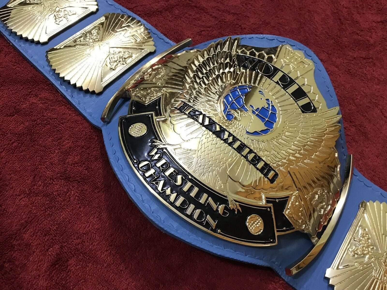 WWF WINGED EAGLE BLUE 24K GOLD Zinc Championship Belt - Image 2