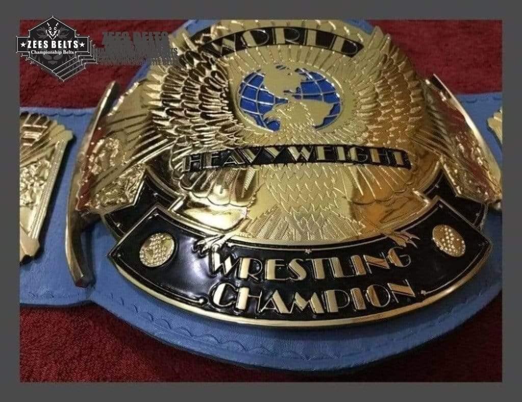WWF WINGED EAGLE BLUE 24K GOLD Zinc Championship Belt - Image 4