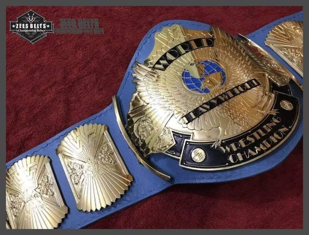 WWF WINGED EAGLE BLUE 24K GOLD Zinc Championship Belt - Image 5