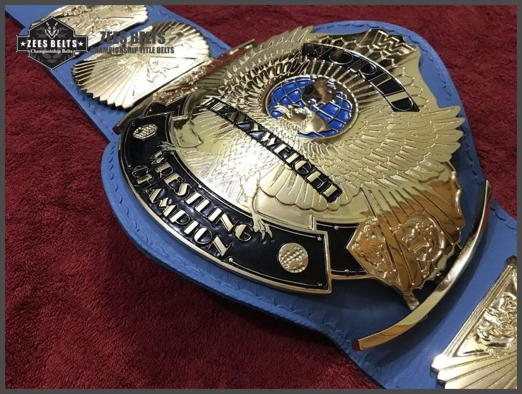WWF WINGED EAGLE BLUE 24K GOLD Zinc Championship Belt - Image 7