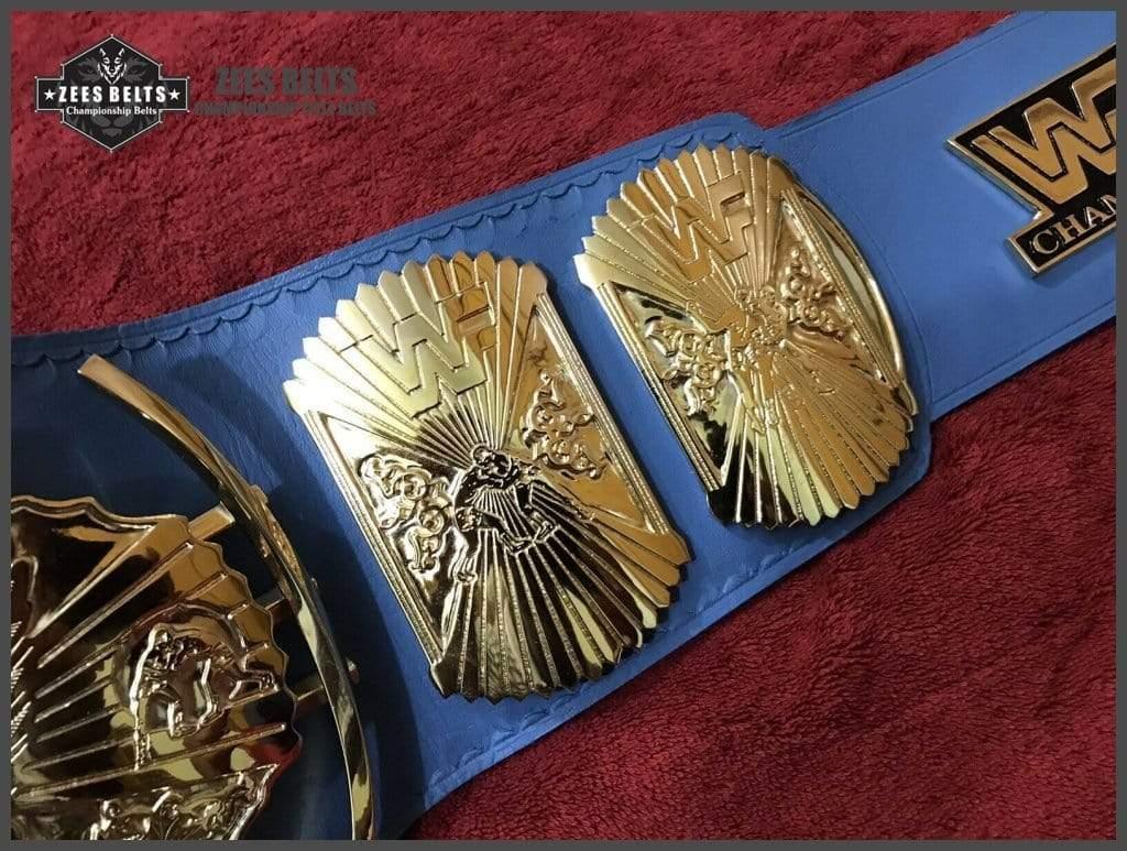WWF WINGED EAGLE BLUE 24K GOLD Zinc Championship Belt - Image 8
