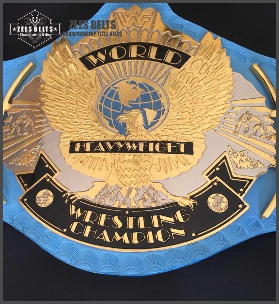 WWF WINGED EAGLE BLUE Brass Championship Title Belt - Image 6