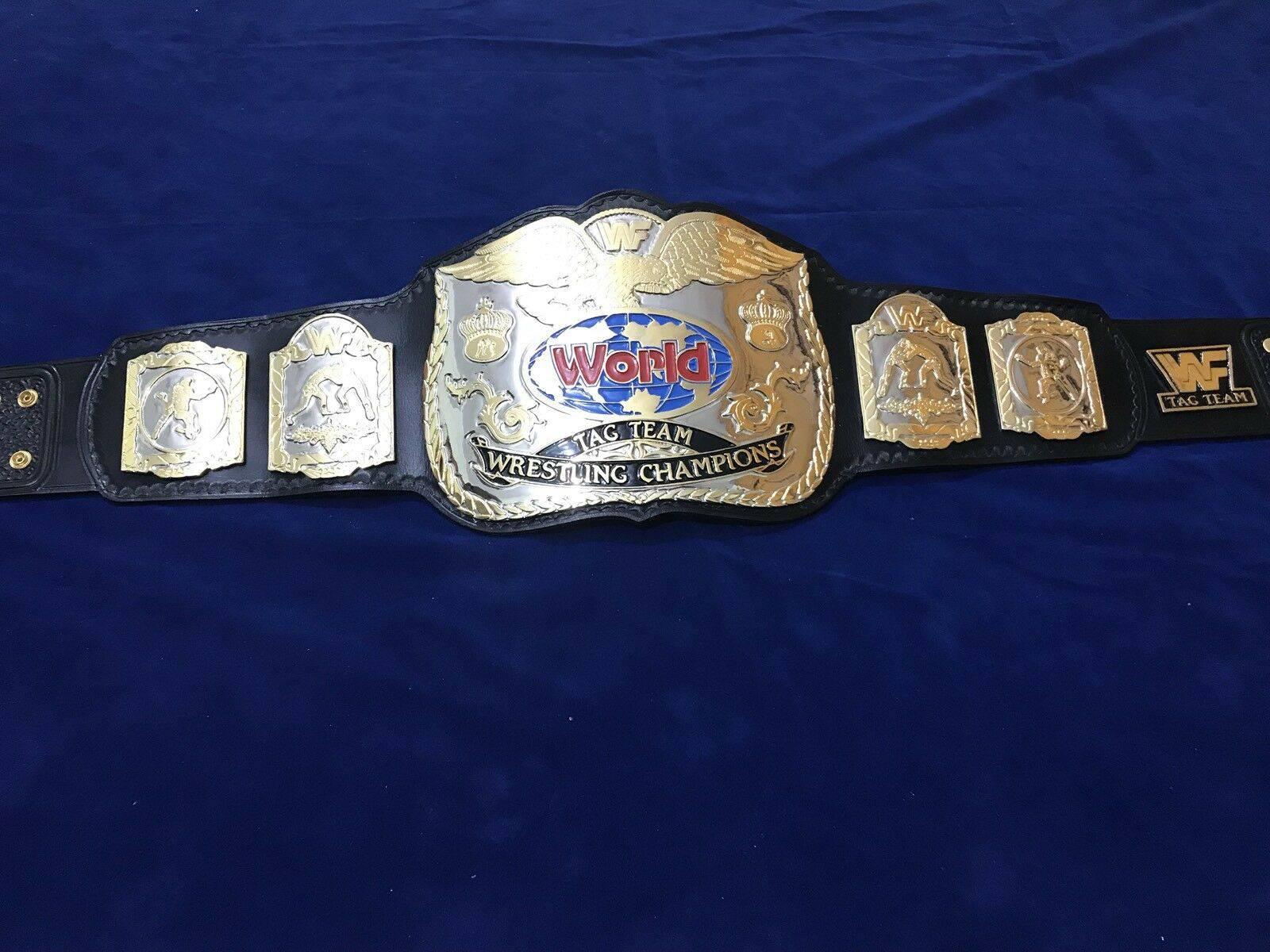 WWF WORLD TAG TEAM DUAL PLATED 24K GOLD Zinc Championship Belt - Image 2