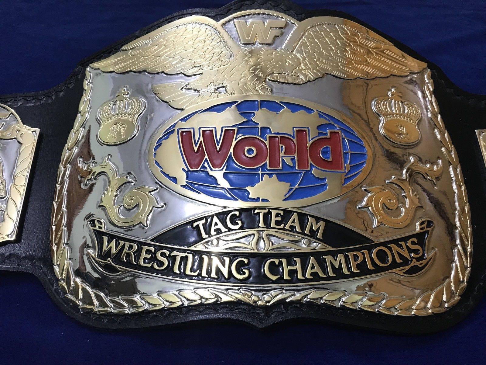 WWF WORLD TAG TEAM DUAL PLATED 24K GOLD Zinc Championship Belt - Image 3