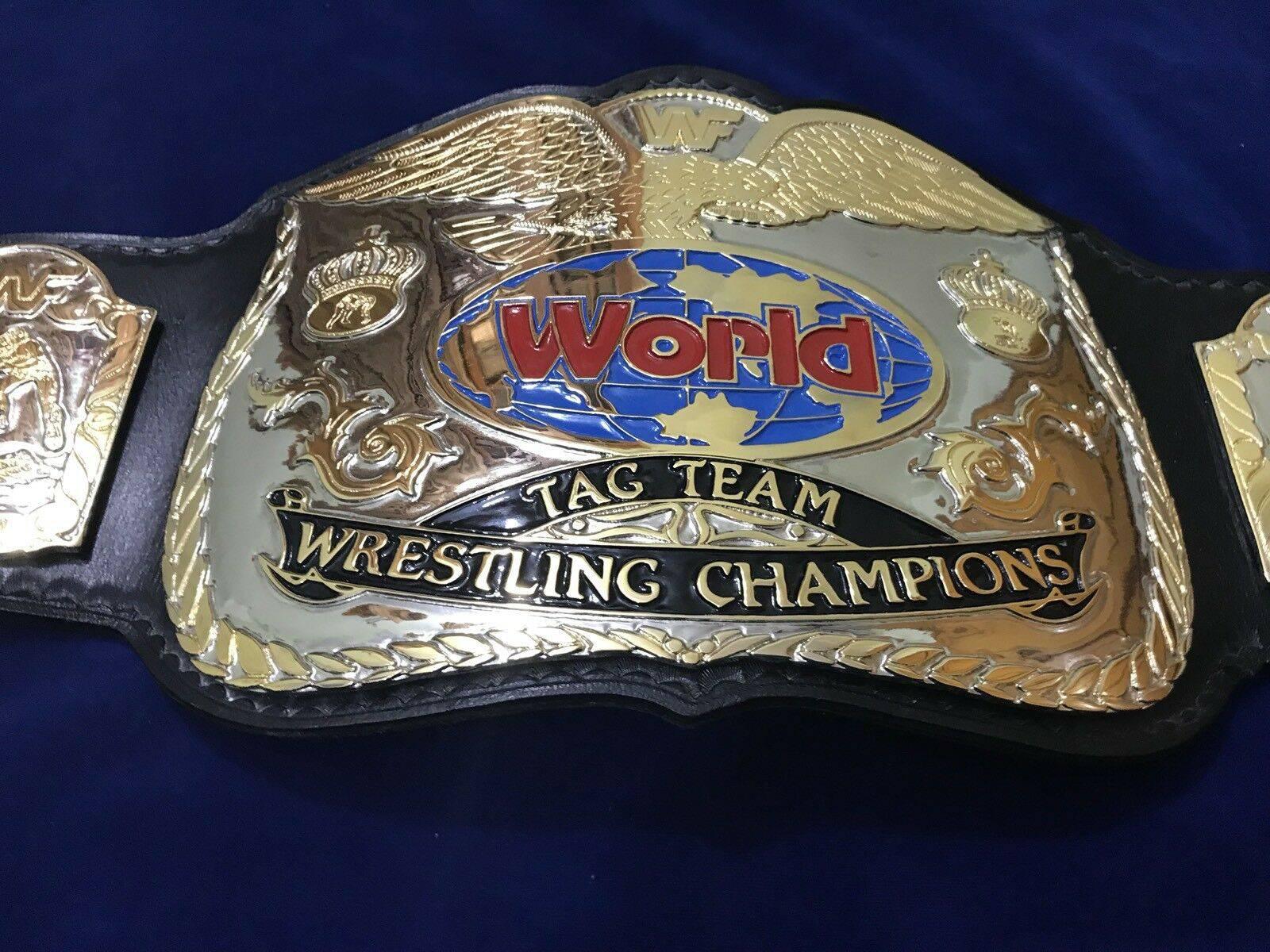 WWF WORLD TAG TEAM DUAL PLATED 24K GOLD Zinc Championship Belt - Image 4