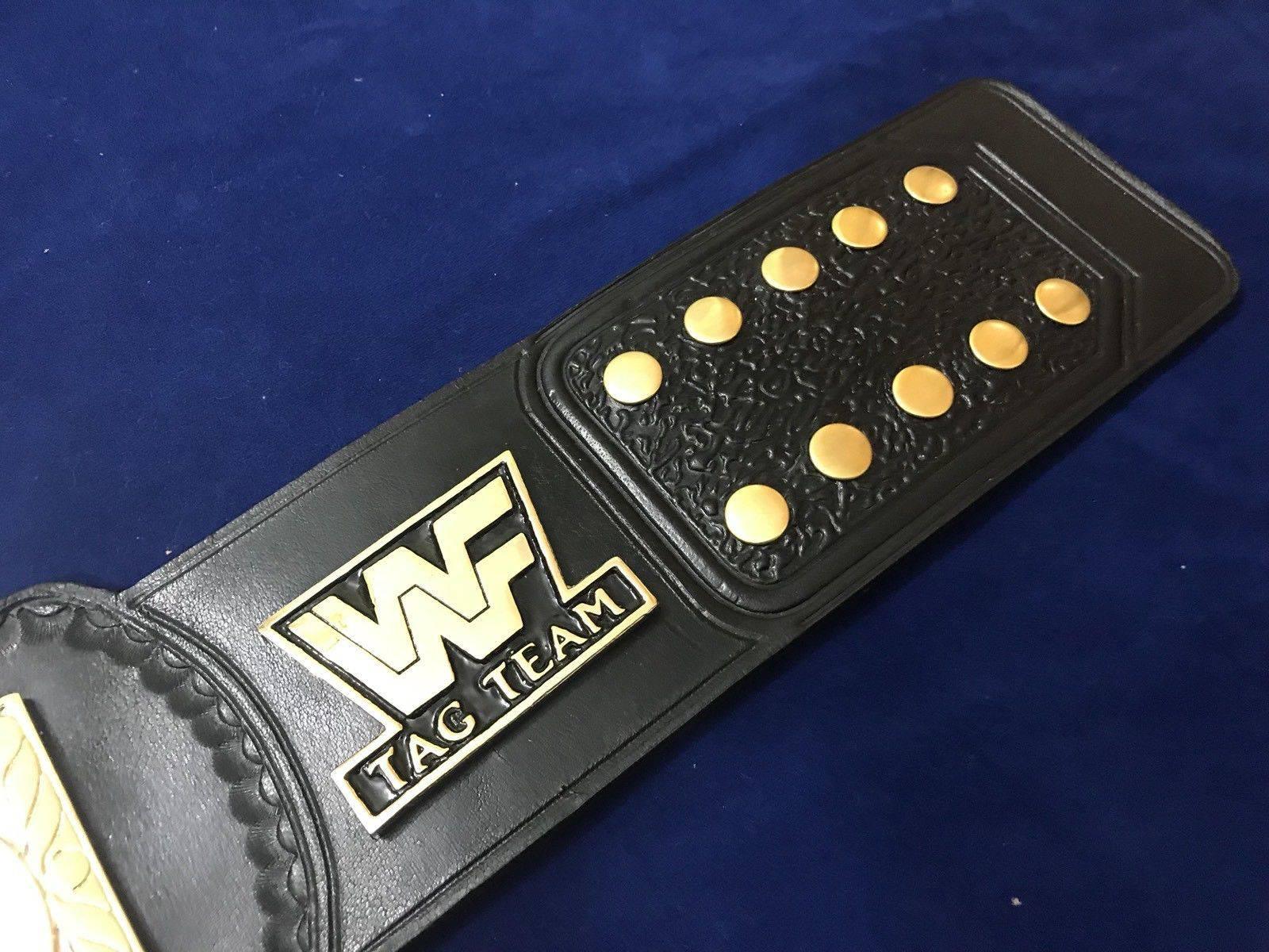 WWF WORLD TAG TEAM DUAL PLATED 24K GOLD Zinc Championship Belt - Image 9